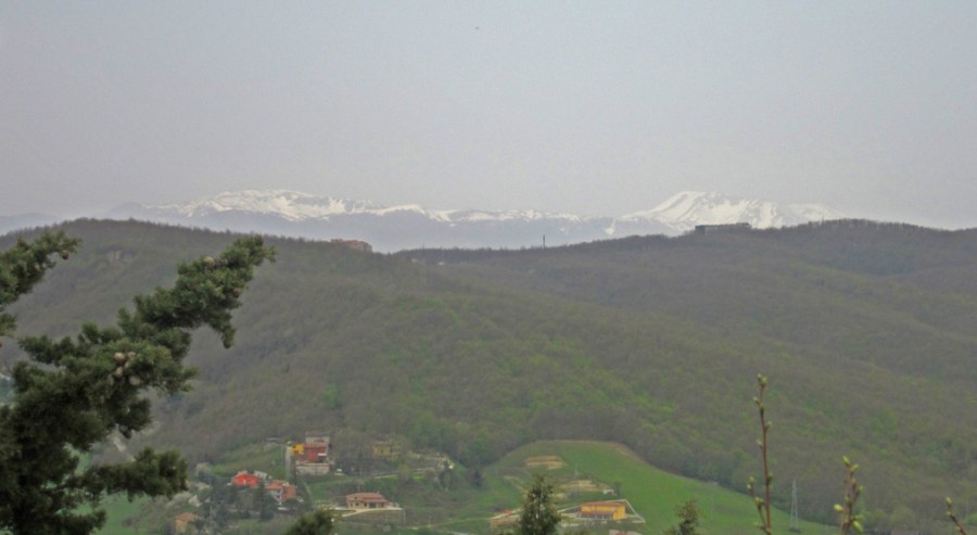 The Apennines, from the Castello Monforte fortress